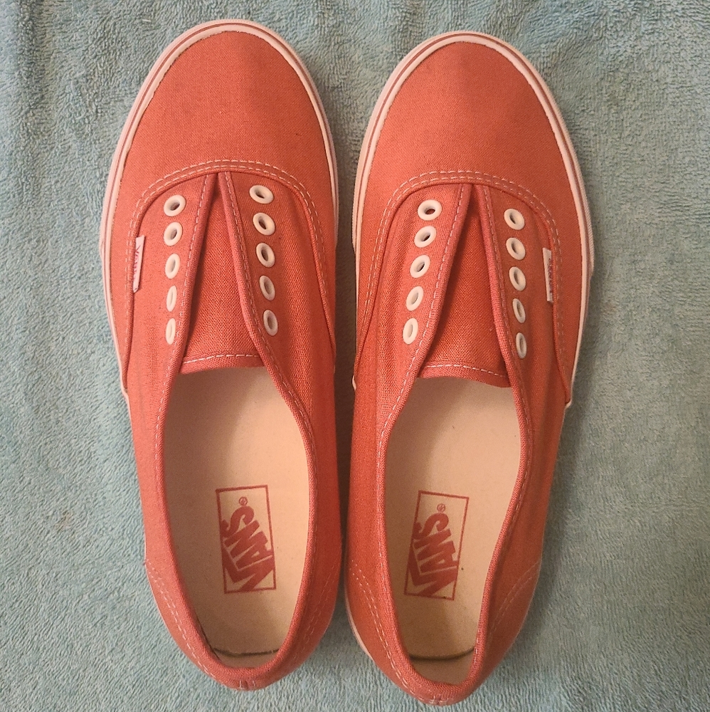Vans Lo Pro Canvas Men Sz 9 Woman Sz 10.5 Coral Orange (NO LACES)